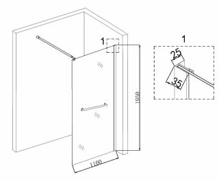 Душевая перегородка Niagara NG-661-11 110см хром/прозрачное